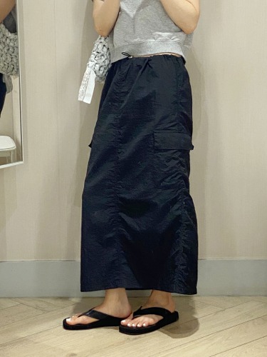 maxi string pocket skirt