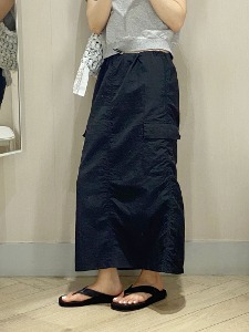 maxi string pocket skirt